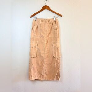 American Eagle Women’s Corduroy Cargo Maxi Skirt Size 0 NWT